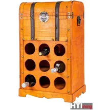 Hti-Living Weinregal Truhe 9 Flaschen 1-tlg. Braun