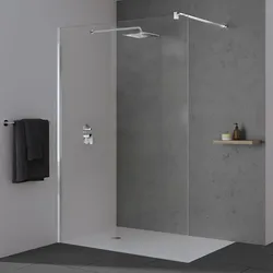Koralle SL450 Walk-In Trennwand, Typ WWBO 100, 100 x 200 cm, bodengleich, mit GlasPlus