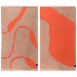 Mette Ditmer - Nova Arte Gästehandtuch, 40 x 55 cm, latte / orange (2er-Set)