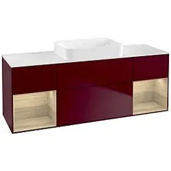 Villeroy und Boch Finion Waschtischunterschrank G741PCHB 160x60,3x50,1cm, Regale Oak Veneer, Peony Matt