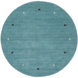 carpetfine Wollteppich »Gabbeh Uni«, rund, blau