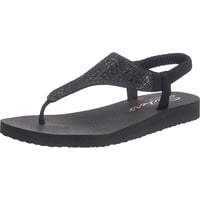 Skechers Damen Meditation Rock Crown Knöchelriemchen Sandalen, Black Mitobuck/Rhinestone Trim, 41 EU - 41 EU