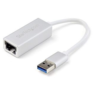 Startech StarTech.com USB 3.0 auf Gigabit Netzwerk Adapter - Schickes Aluminium Design für MacBook, Chromebook oder Tablet - Native Treiber Unterstützung - Silber (USB31000SA)