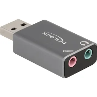 DeLock 66633 66633 USB 2.0 / Audio Adapter USB-A - 2x 3,5 mm] Klinkenbuchse