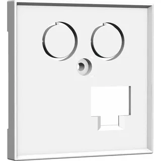 Homeway Zentralplatte one. TV+LAN 55x55mm rw HW-Z0LRWG55V1