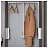 MANGGUO Kleiderstange zum Herunterziehen, Anhebbare Kleiderstange aus Aluminiumlegierung mit Doppelpuffer, Tragfähigkeit von 50 kg, Verstellbar, Silber, 93-125 cm