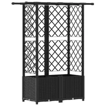 vidaXL Hochbeet mit Rankgitter und Dach 124,5 x 40 x 138 cm Schwarz