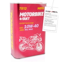 3 X 1L Mannol Motorradöl MOTORBIKE 4-TAKT SAE 10W-40 ESTER Technology