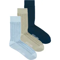 JACK & JONES JACDIAMOND STRUCTURE SOCKS Alltagssocken 3er Pack Blau