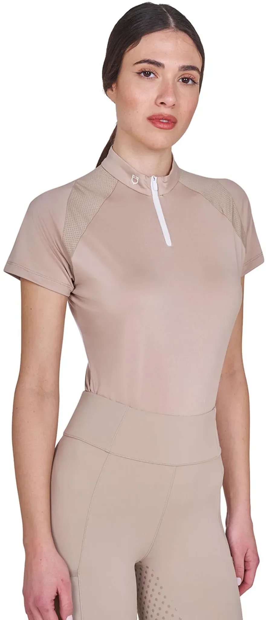 Equestro SS2026 Damen Technisches Polo Kurzarm Zip