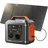 Tragbare Powerstation mit 60W Solarpanel, SBAOH 296Wh Solargenerator mit 300W Ausgang, Mobile Stromversorgung für Garten Reise Camping Wohnmobil Notfall