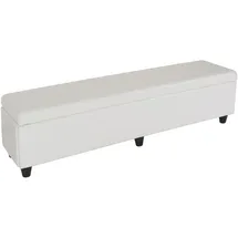 berlinlodge Aufbewahrungs-Truhe Lars XXL HxBxT 45x180x45cm Stoff/Textil Grau Sitzbank Bank