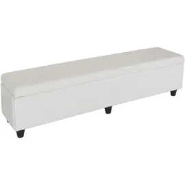 berlinlodge Aufbewahrungs-Truhe Lars XXL HxBxT 45x180x45cm Stoff/Textil Grau Sitzbank Bank