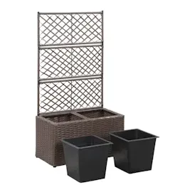 vidaXL Hochbeet mit Rankgitter 58 x 30 cm Braun