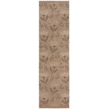 KADIMA DESIGN Juteteppich mit floralem Muster, handgewebt, naturfarben - "Jed". 60x230 cm Kadima Design