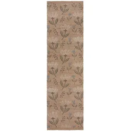 KADIMA DESIGN Juteteppich mit floralem Muster, handgewebt, naturfarben - "Jed". 60x230 cm Kadima Design