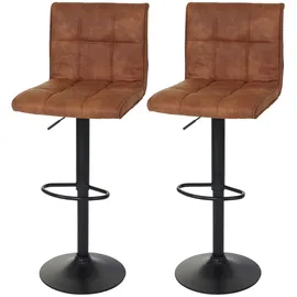 Proregal Barhocker 2er Set Sitzhöhe 64-85 cm Wildlederimitat Vintage Hellbraun