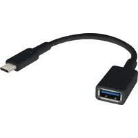 Renkforce USB 3.2 Gen1 (USB 3.0 / USB 3.1 Gen1) USB-C® Stecker, USB-A Buchse 0.15 m Schwarz mit OTG-Funktion,