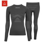 SNOCKS Funktionsunterhemd Thermo Set für Damen Thermounterwäsche (1 Set, 1-St) perfekt für Wintersportaktivitäten, atmungsaktiv und wärmeisolierend grau XS