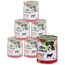 dehner lieblinge Hundefutter Adult mit Rind 6 x 800 g