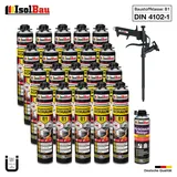 Brandschutzschaum B1 Bauschaum 20x750ml 1x Reiniger Montageschaum Schaum Pistole