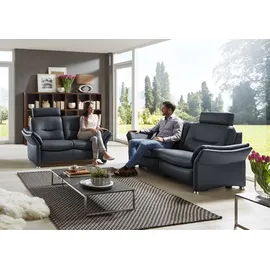 Hukla Couch Leder 3-Sitzer Blau