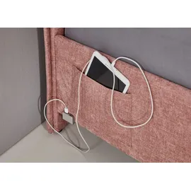 Meise Möbel meise.möbel Polsterbett Fun Stoff Rosa Rose 140 x 200 cm