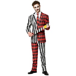 Opposuits Kostüm Twisted Circus Horror Clown Kostüm, Clown geht auch in cool: Herrenanzug im leicht aus der Rolle fallenden rot XL