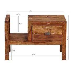 Wohnling Nachtschrank 60 x 30 x 40 cm Braun