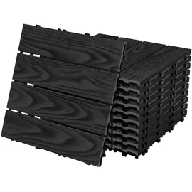 ML-Design WPC Terrassenfliesen 30 x 30 cm anthrazit