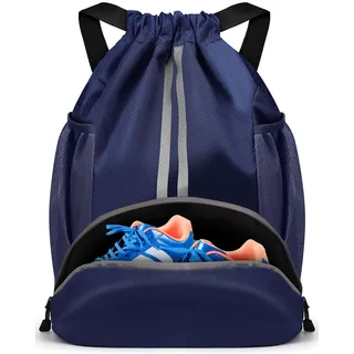 BROTOU Turnbeutel Fußballtasche Rucksack mit Kordelzug Verstellbar Tunnelzug Gymsack Wasserfest Sporttasche für Herren Damen Kinder Jugend