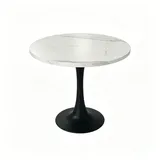 stilvora Küchentisch Ø 80 cm weiß/schwarz
