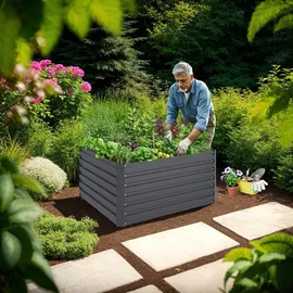 Tectake Blomma 100 x 100 x 56 cm Dunkelgrau