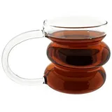 COFI 12er Trinkgläser mit Henkel 450ml im Bubble Design in Transparent Wassergläser