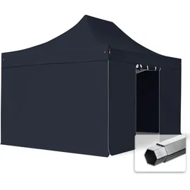 TOOLPORT Faltpavillon 3 x 4,5 m inkl. 4 Seitenteile Schwarz