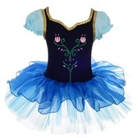 Lito Angels Prinzessin Anna Ballerina Kostüm Ballett Kleid Tutu für Kleinkind Mädchen, Eiskönigin Ballettkleid Tanzkleid Größe 3-4 Jahre 104