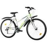 Multibrand PROBIKE 6th Sense 26 Zoll Mountainbike ALU 18 Gang, Mädchen-Fahhrad & Damen-Fahhrad geeignet ab 155 cm - 175 cm (Weiß Grün)