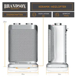 Brandson Heizlüfter 1500 W Silber/Weiß