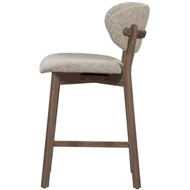 Woood Barhocker Udar - Melange-Stoff Natur, Gestell Braun