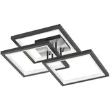 WOFI LED Grau, Metall, Kunststoff, LED integriert, 56x17.5x56 cm, Lampen & Leuchten, LED Beleuchtung, LED-Deckenleuchten