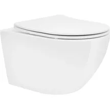 luxebath Spülrandloses Wand Hänge WC Toilette Deckel lang Tornadospülung Softclose Nano