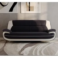 Imebel 3 Sitzer Sofa Onyx - Kunstleder Wohnzimmersofa - Loungesofa Couch für 3 Personen - Chromfüße, HR-Kaltschaum - 198 cm x 87 cm