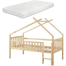 [en.casa] Hausbett Sotkamo 90 x 200 cm Kiefer natur beige