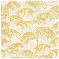 Profhome Natur Tapete Palmen 0,53 m x 10 m 5,33 m2 Gelb/Gold/Weiß 961982