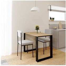 AKKE Esstisch, Esszimmertisch LOFT Schwarze Beinen Küchentisch Bürotisch 2mm-PVC 60 cm x 75 cm x 100 cm