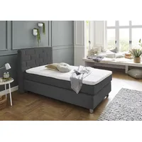 Westfalia Schlafkomfort Boxspringbett, grau (charcoal), B:105cm L:210cm, Bezug Bett: