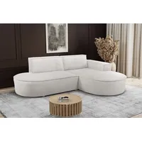 kaiser möbel Modernes L-förmiges Designer-Ecksofa Modena Soft Ecru Rechts