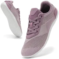 Uwowd Barfußschuhe Damen Breite Zehenbox Barfuss Schuhe mit Zero-Drop-Sohle Leicht Bequem Fitnessschuhe Weich rutschfest Minimalschuhe für Sport Outdoor Alltag Violett 39 - 39 EU