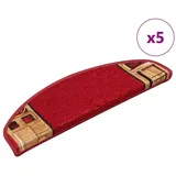 vidaXL Stufenmatten Selbstklebend 5 Stk. 65x21x4 cm Rot
