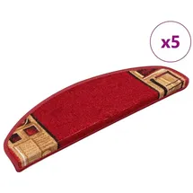 vidaXL Stufenmatten Selbstklebend 5 Stk. 65x21x4 cm Rot